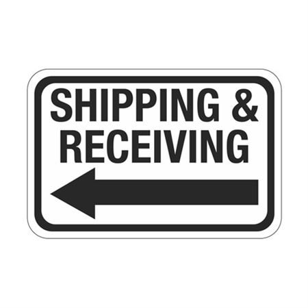 Shipping & Receiving Arrow Left Sign 12 x 18